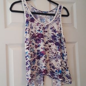 L.A. Hearts Split Back Swing Tank Purple Blue M